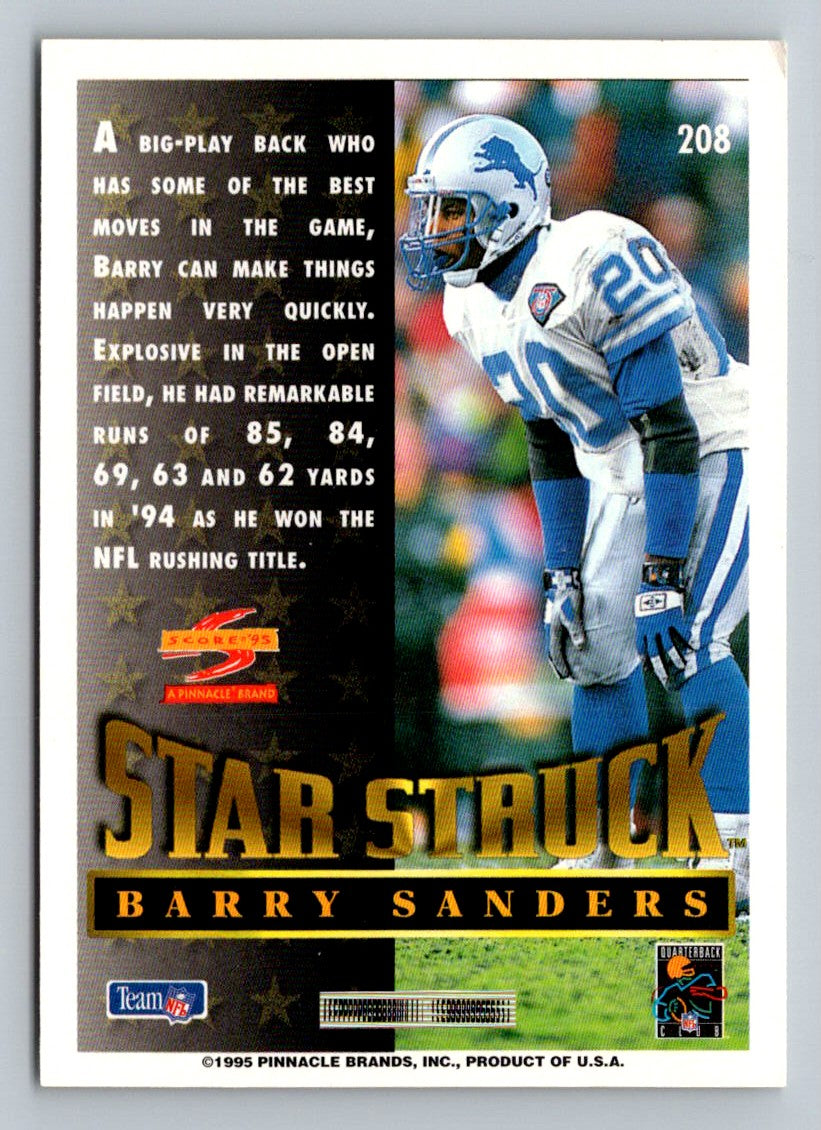 Barry Sanders 1995 Score Card # 208