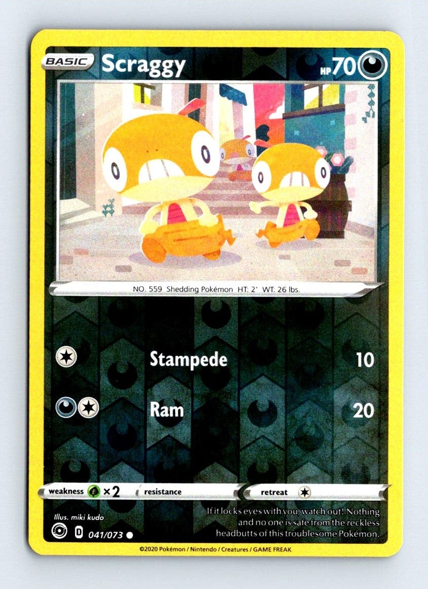 Scraggy Reverse Holo 2020 Champion's Path Card # 41