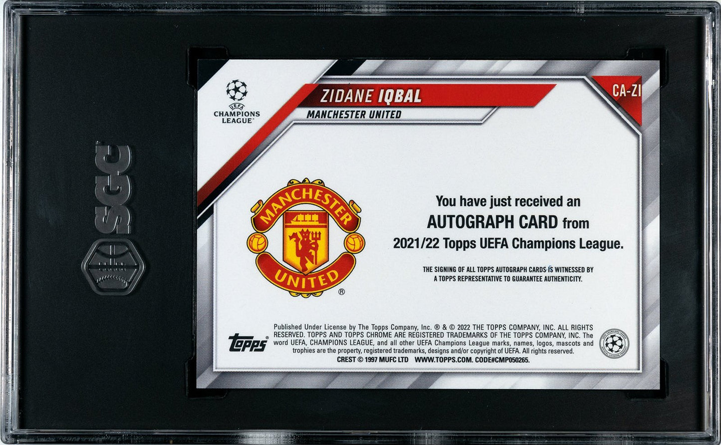 SGC 10/9.5 Zidane Iqbal 2021-22 Topps Chrome UCL Auto CA-ZI
