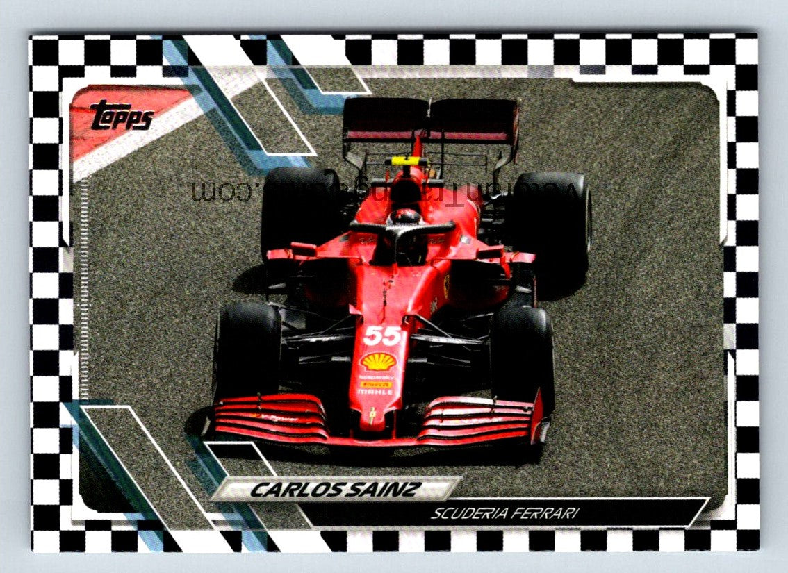 Carlos Sainz Checker Flag 2021 Topps Formula One Card # 107