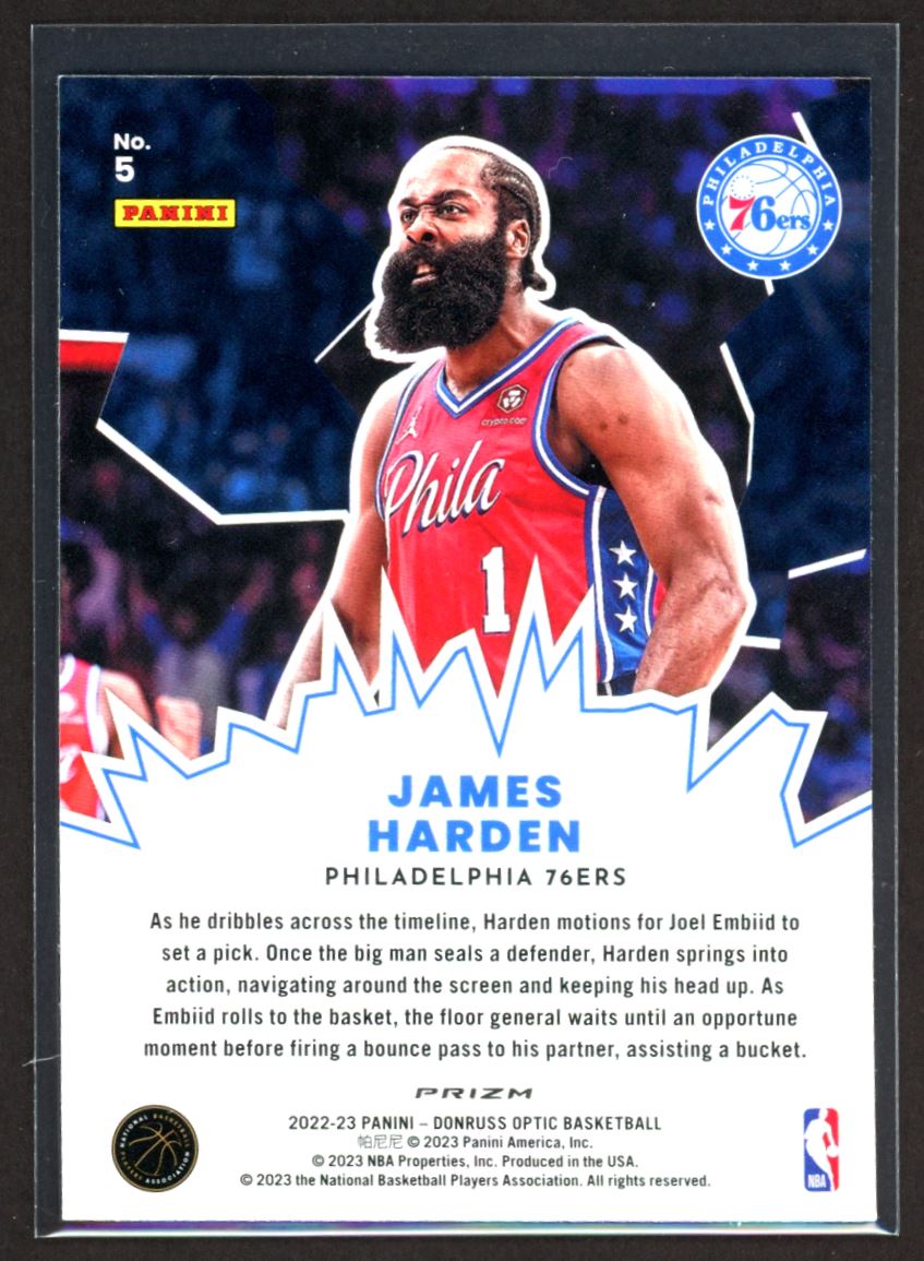 James Harden (b) 2022 Donruss Optic My House Purple Prizm Card # 12