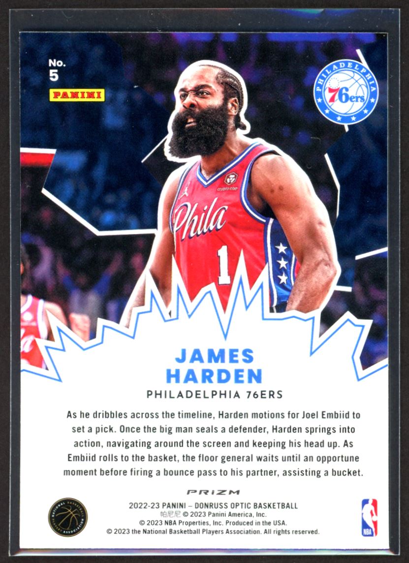 James Harden 2022 Donruss Optic My House Purple Prizm Card # 12