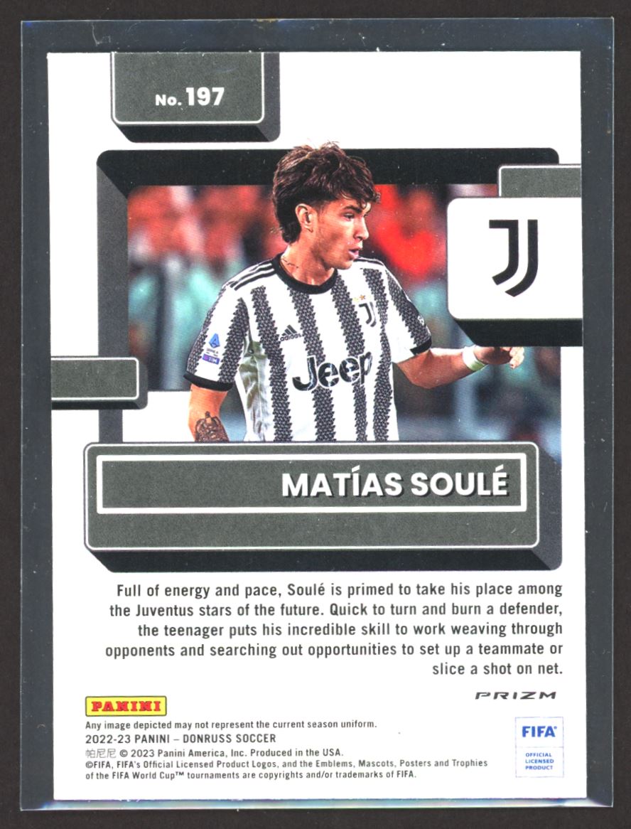 Matias Soule Silver Prizm 2022 Donruss Optic Rated Rookie Rookie Card # 197
