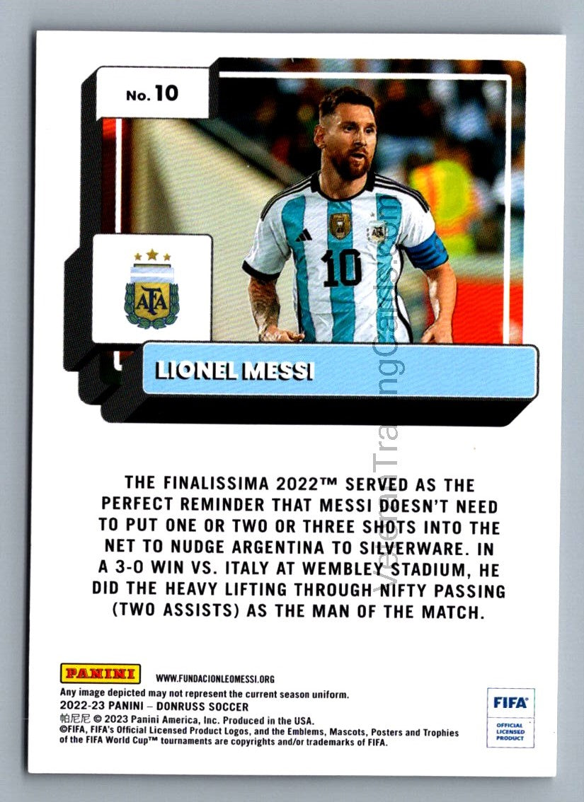 Lionel Messi 2022 Donruss Card # 10