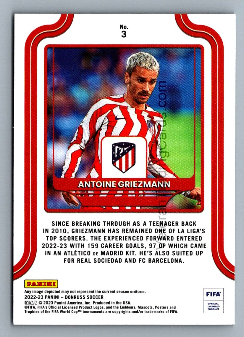Antoine Griezmann Green 2022 Donruss Card # 3