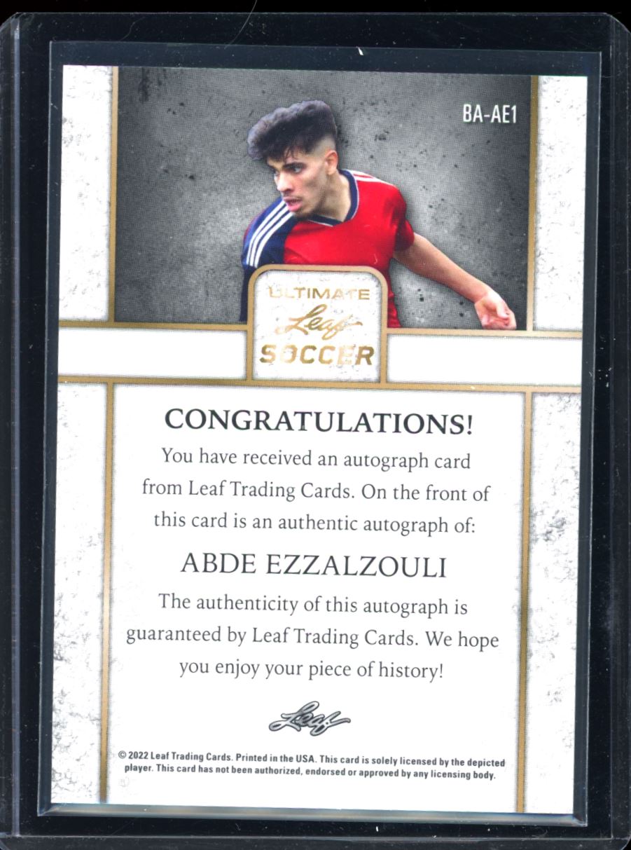 Abde Ezzalouli 3/3 2022 Leaf Ultimate Soccer Autograph Card # BA-AE1