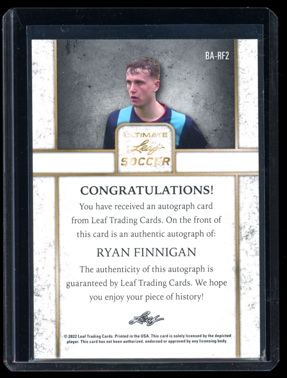 Ryan Finnigan Blue 1/11 2022 Leaf Ultimate Soccer Rookie Autograph Card # BA-RF2