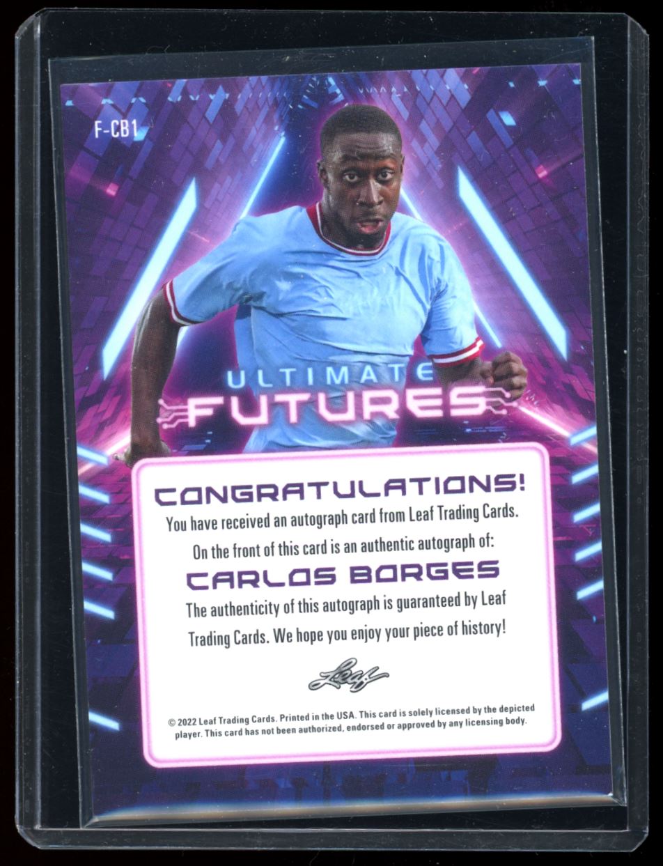 Carlos Borges Ultimate Futures 1 /5 2022 Leaf Ultimate Soccer Autograph Card # F-CB1