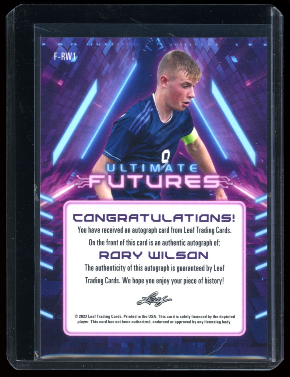 Rory Wilson Ultimate Futures 05/10 2022 Leaf Ultimate Soccer Autograph Card # F-RW1