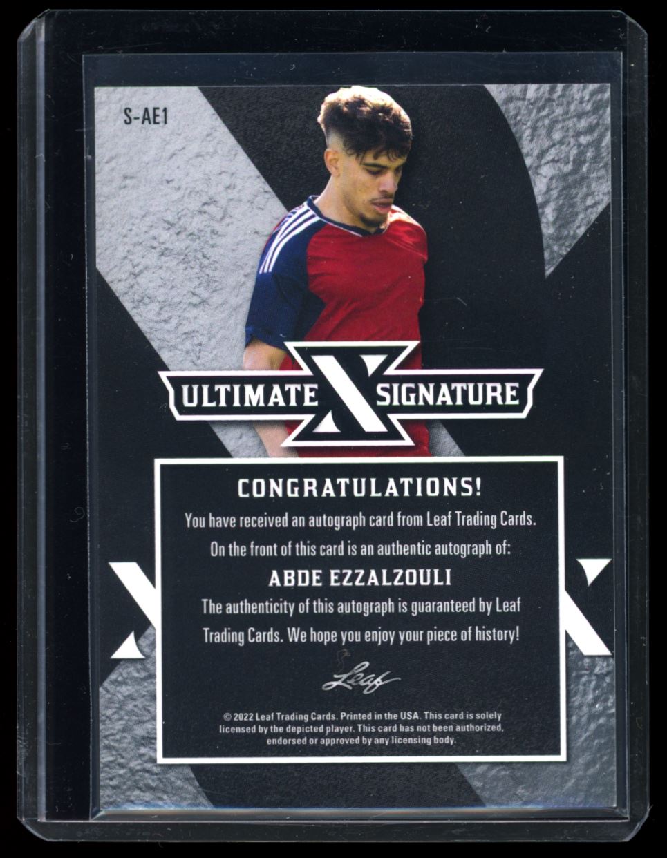 Abde Ezzalzouli Ultimate Signatures 09/10 2022 Leaf Ultimate Soccer Autograph Card # S-AE1