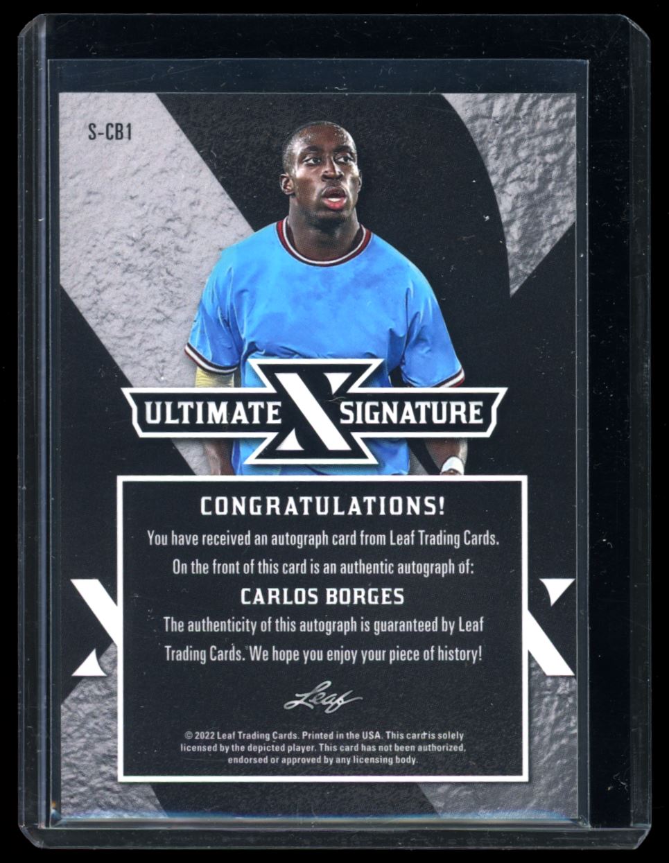 Carlos Borges Ultimate Signatures 04/10 2022 Leaf Ultimate Soccer Autograph Card # S-CB1