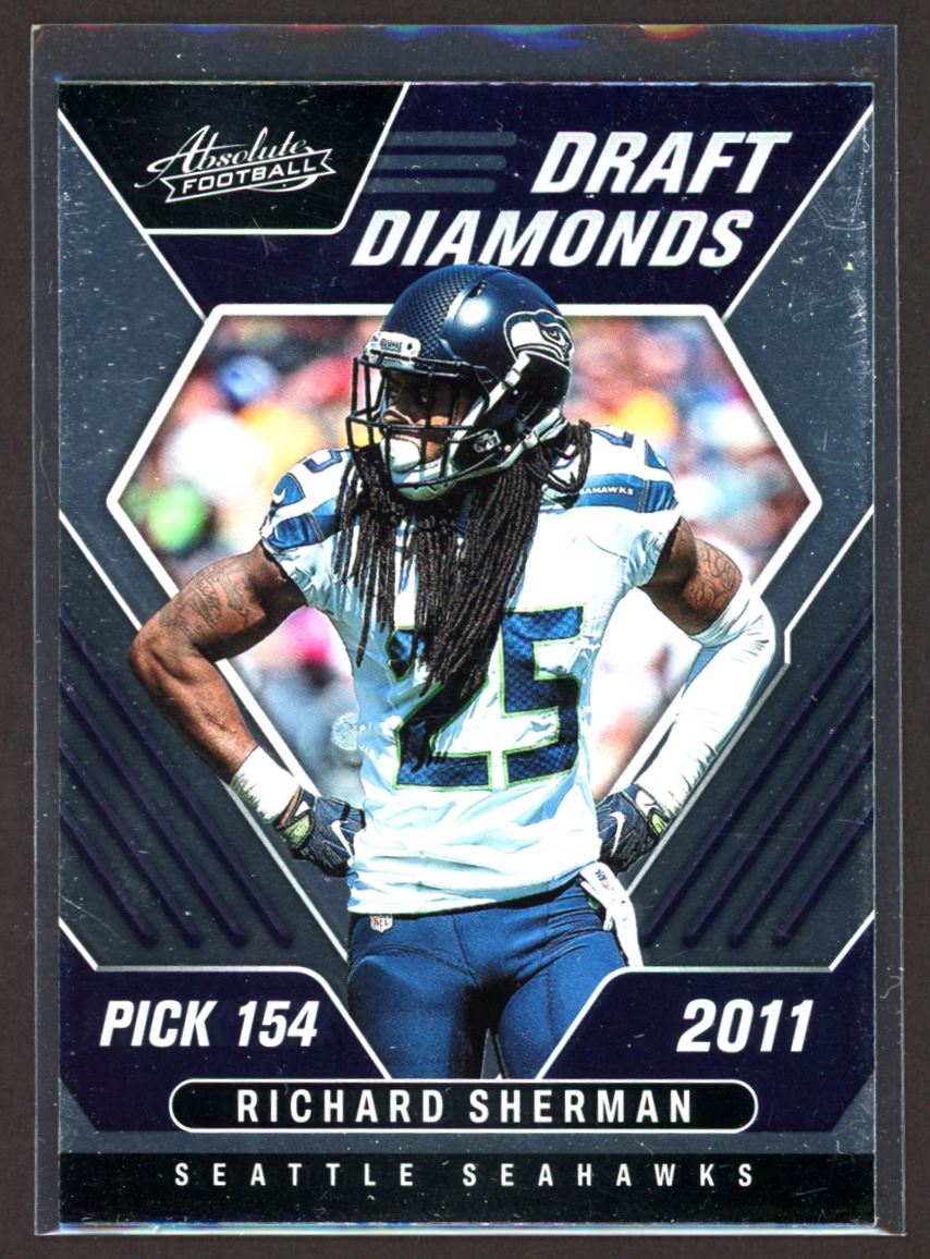 Richard Sherman 2022 Panini Absolute Draft Diamonds Card # DD-12 – Veteran  Trading Cards