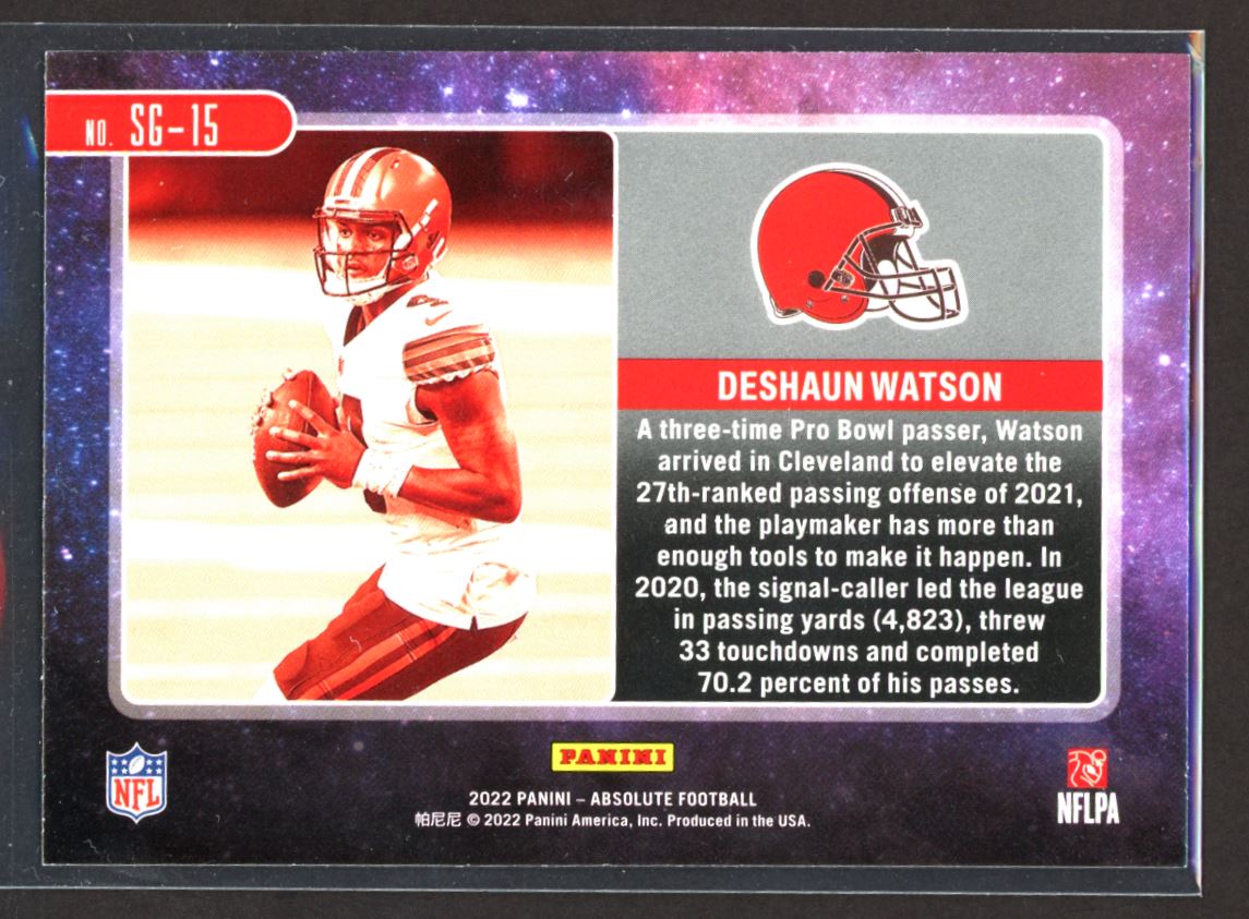 Deshaun Watson 2022 Panini Absolute Star Gazing Card # SG-15