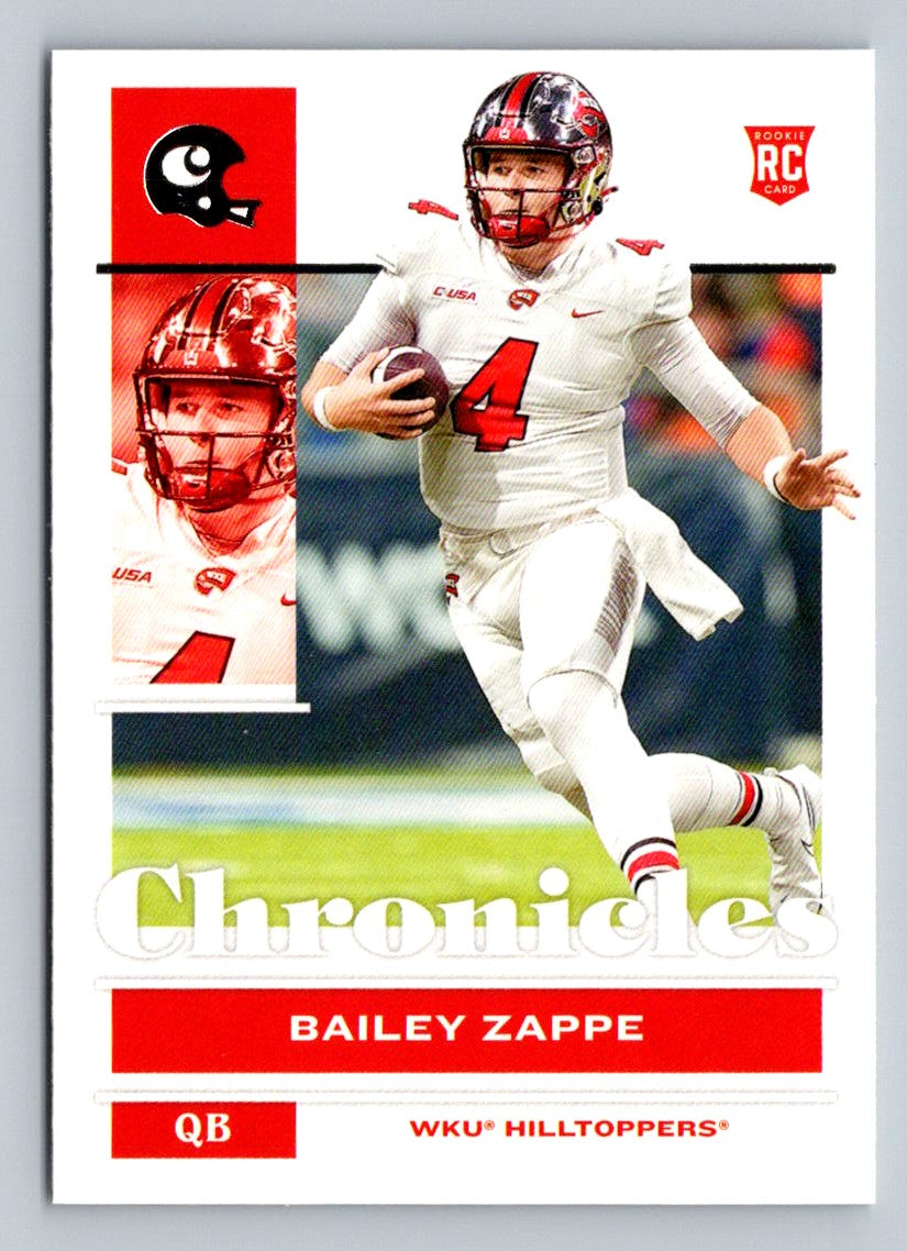 Bailey Zappe 2022 Panini Chronicles Draft Picks Rookie Card # 24