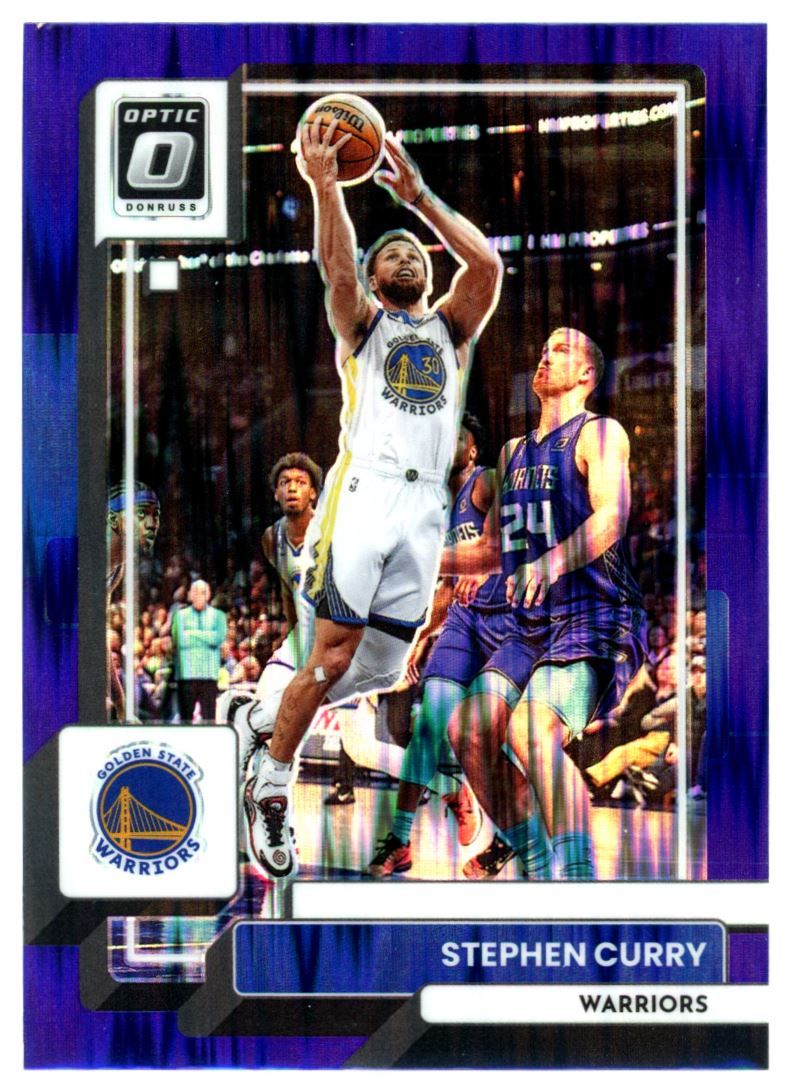 Stephen Curry Purple Shock Prizm 2022 Panini Donruss Optic Card # 96