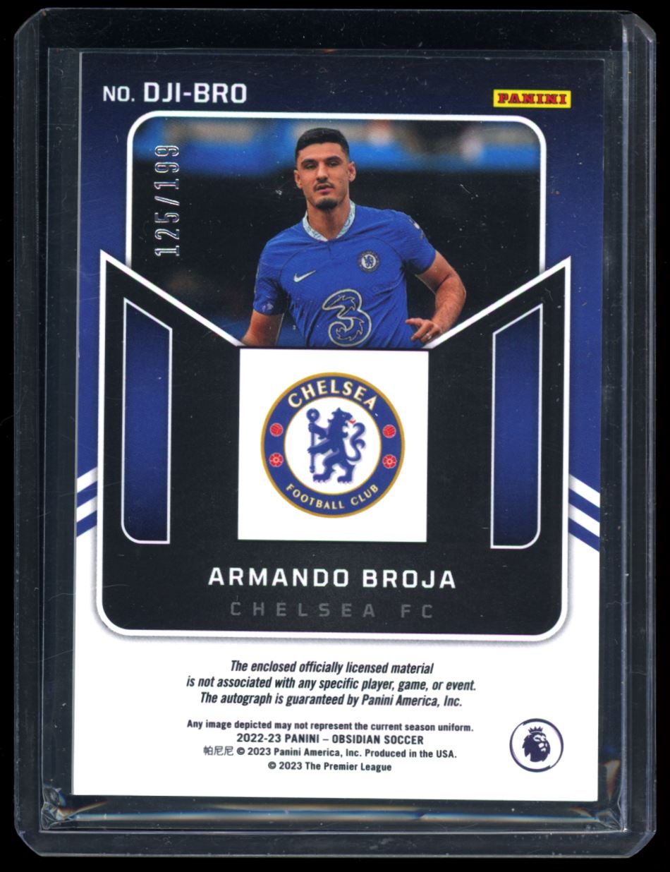 Armando Broja 125/199 2022 Panini Obsidian Dual Jersey Ink Autograph Card # DJI-BRO