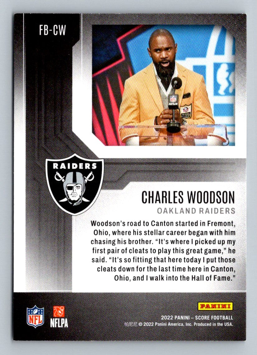 Charles Woodson 2022 Score First Ballot Card # FB-CW