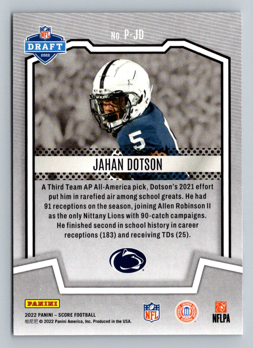 Jahan Dotson 2022 Score PROtential Rookie Card # P-JD