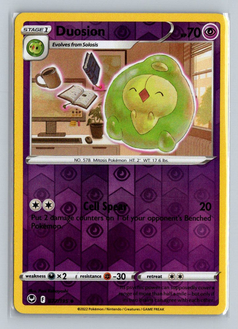 Duosion Reverse Holo 2022 Sword & Shield - Silver Tempest Card # 77