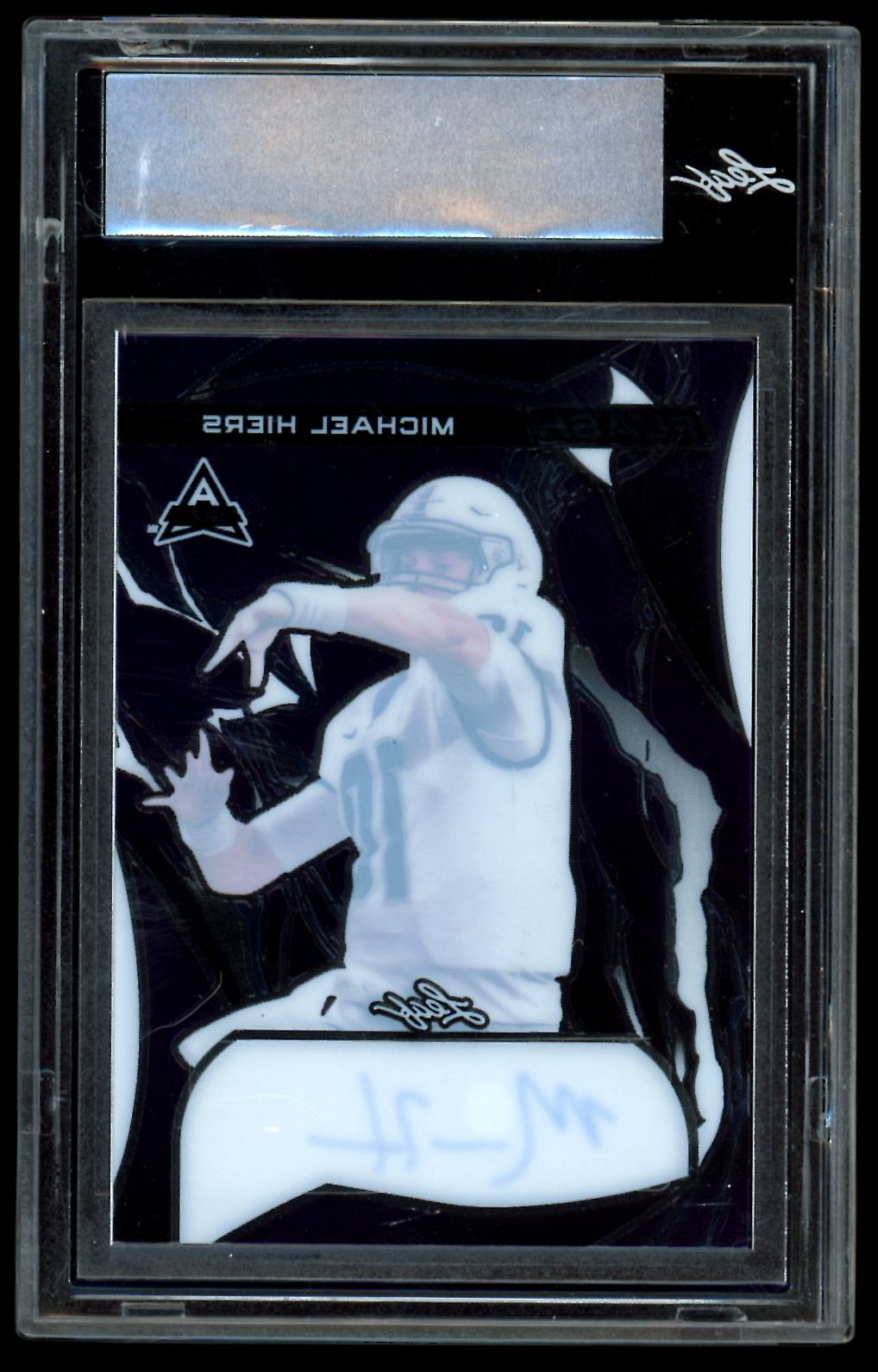 Michael Hiers Flash Autograph Pre-Production Proof 45292 2023 Leaf Eclectic Football Card # MH