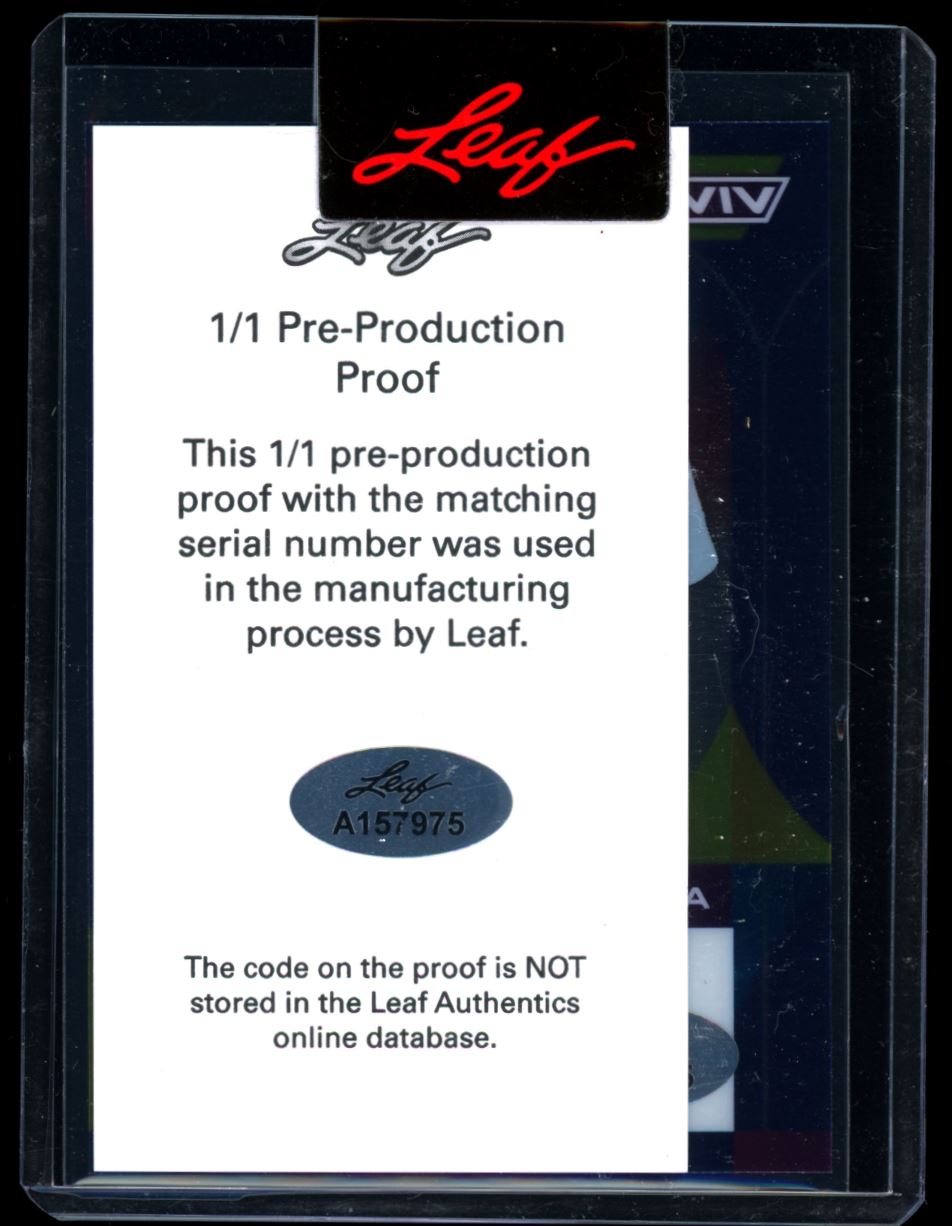 A.T. Perry Pre-Production Proof 1/1 2023 Leaf Vivid Football Rookie Autograph Card #