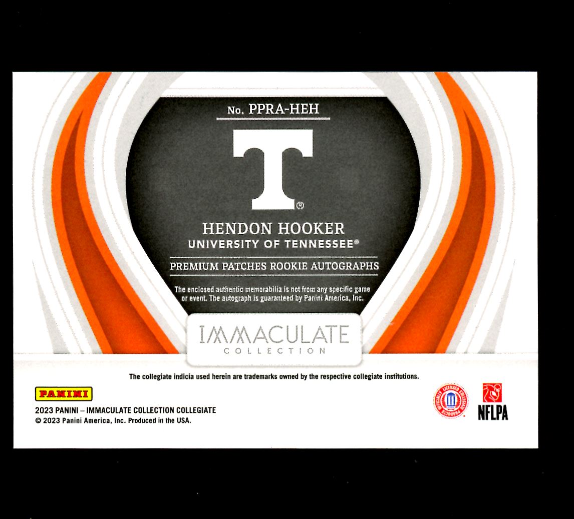 Hendon Hooker Green True RPA /13 2023 Panini Immaculate Collection Collegiate Rookie Autograph Card # PPRA-HEH