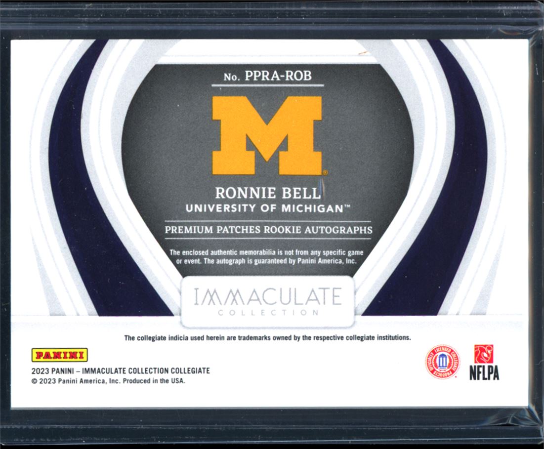 Ronnie Bell Green RPA 13/13 2023 Panini Immaculate Collegiate Rookie Autograph Card # PPRA-ROB