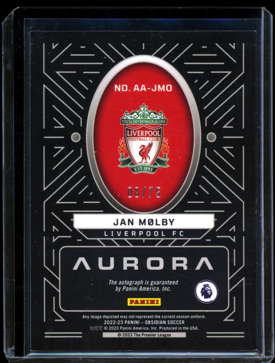 Jan Molby Orange Aurora 27607 2023 Panini Obsidian Autograph Card # AA-JMO