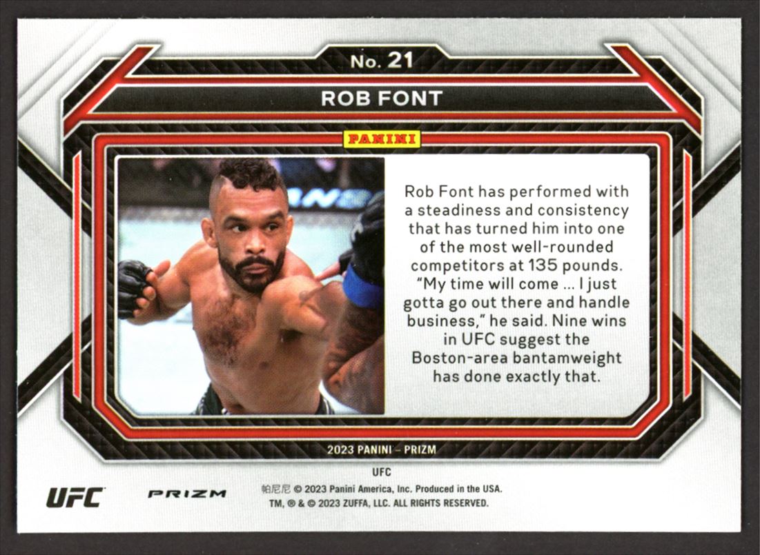 Rob Font Cracked Ice 2023 Panini Prizm UFC Card # 21