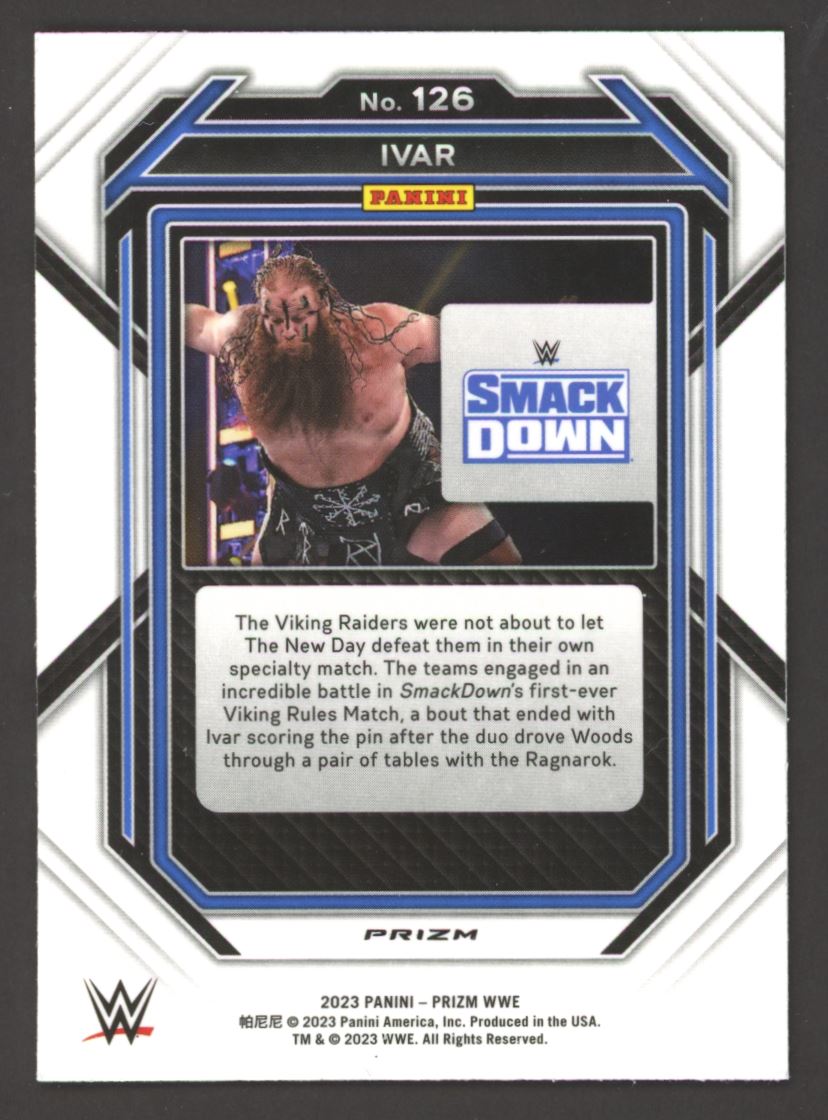 Ivar Cracked Ice 2023 Panini Prizm WWE Card # 126