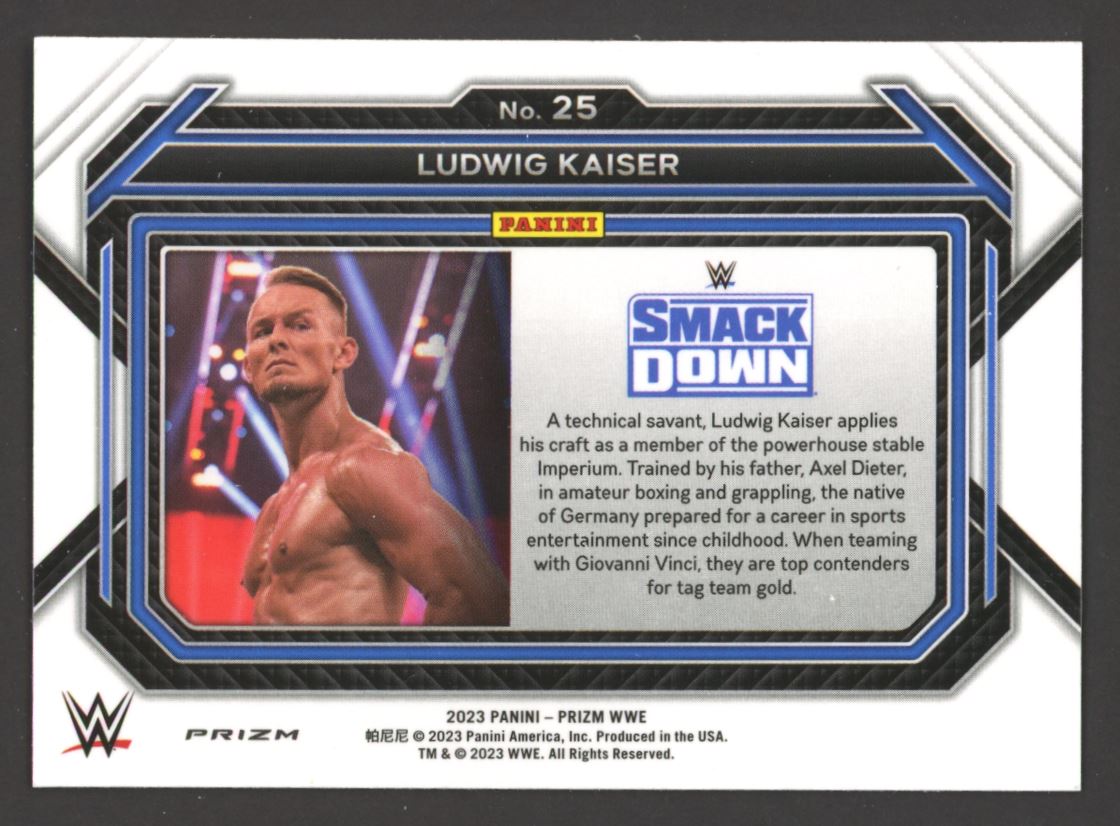 Ludwig Kaiser Cracked Ice 2023 Panini Prizm WWE Card # 25