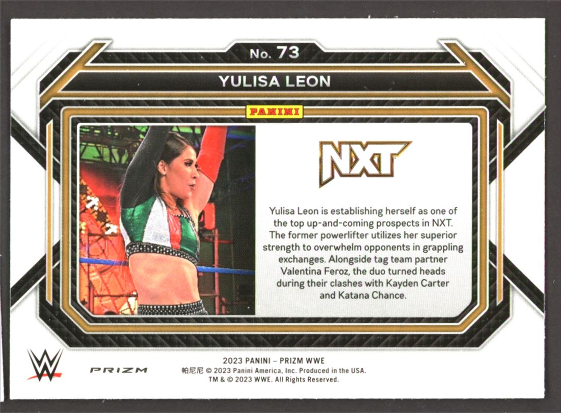 Yulisa Leon Green Prizm 2023 Panini Prizm WWE Card # 73