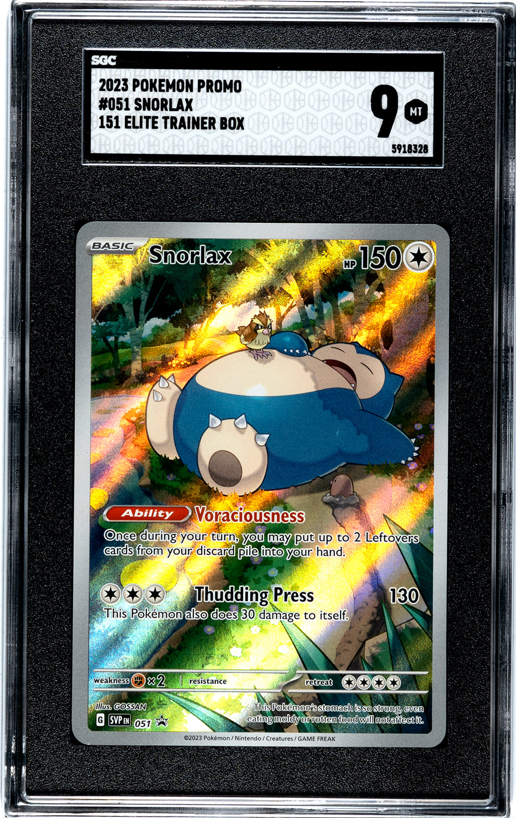 SGC 9 Snorlax 2023 151 ETB Pokemon 051 Promo VTC SGC 9 Snorlax 2023 151 ETB Pokemon 051 Promo VTC