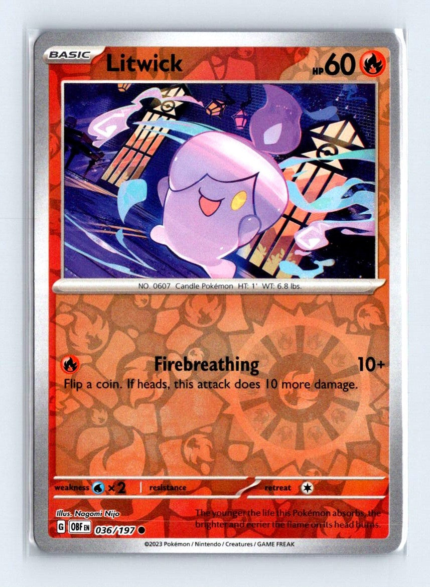 Litwick Reverse Holo 2023 Scarlet & Violet Series - Obsidian Flames Card # 36