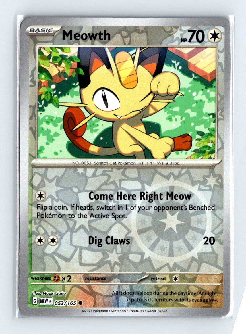 Meowth Reverse Holo 2023 Scarlet & Violet Series - Scarlet & Violet - 151 Card # 52