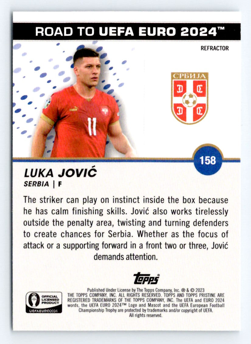 Luca Jovic Refractor 2023 Topps Pristine Road To UEFA Euro 2024 Card # 158