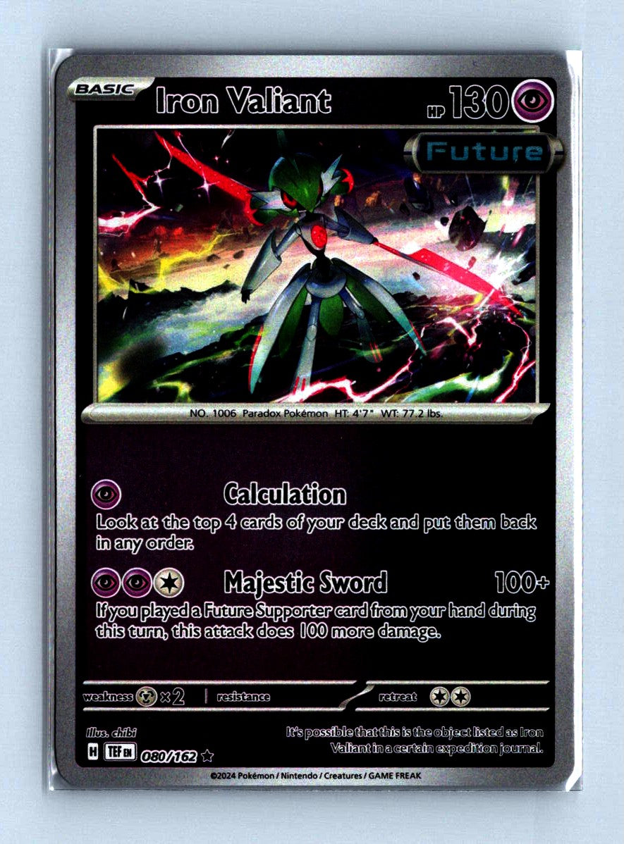 Iron Valiant Holo 2024 Scarlet and Voilet - Temporal Forces Card # 080/162