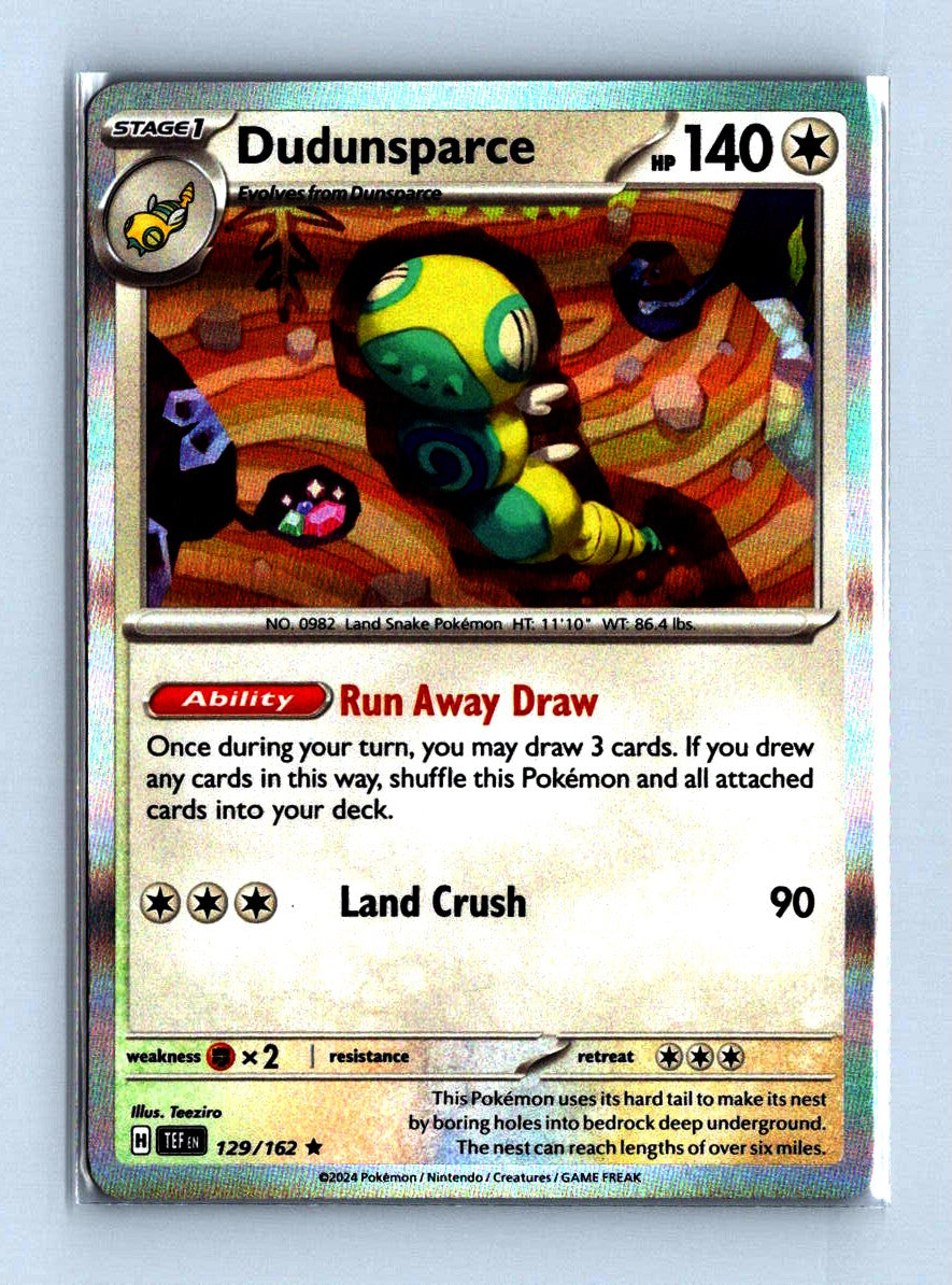 Dudunsparce Holo 2024 Scarlet and Voilet - Temporal Forces Card # 129/162