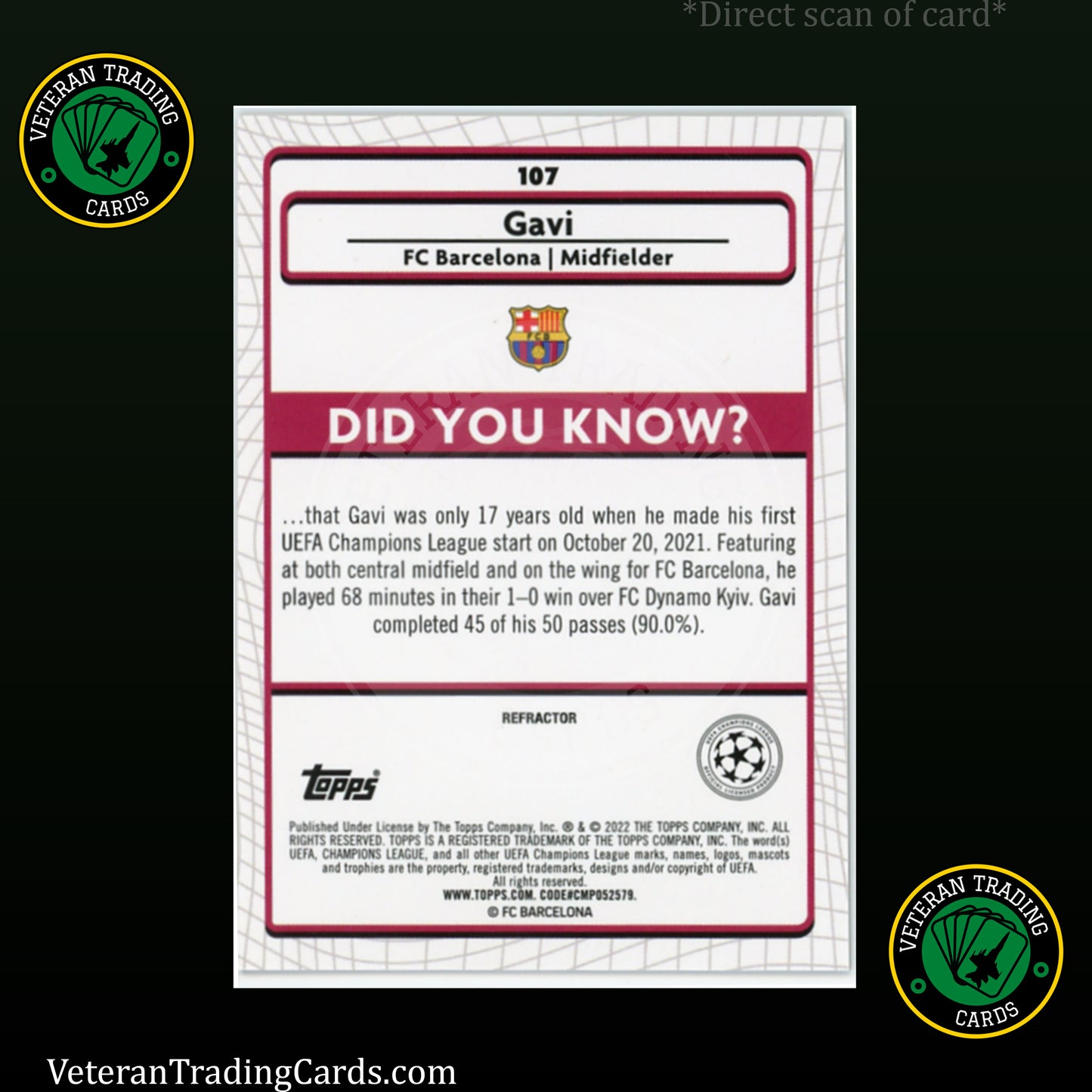 Gavi RC Refractor Merlin Chrome Base Card #107