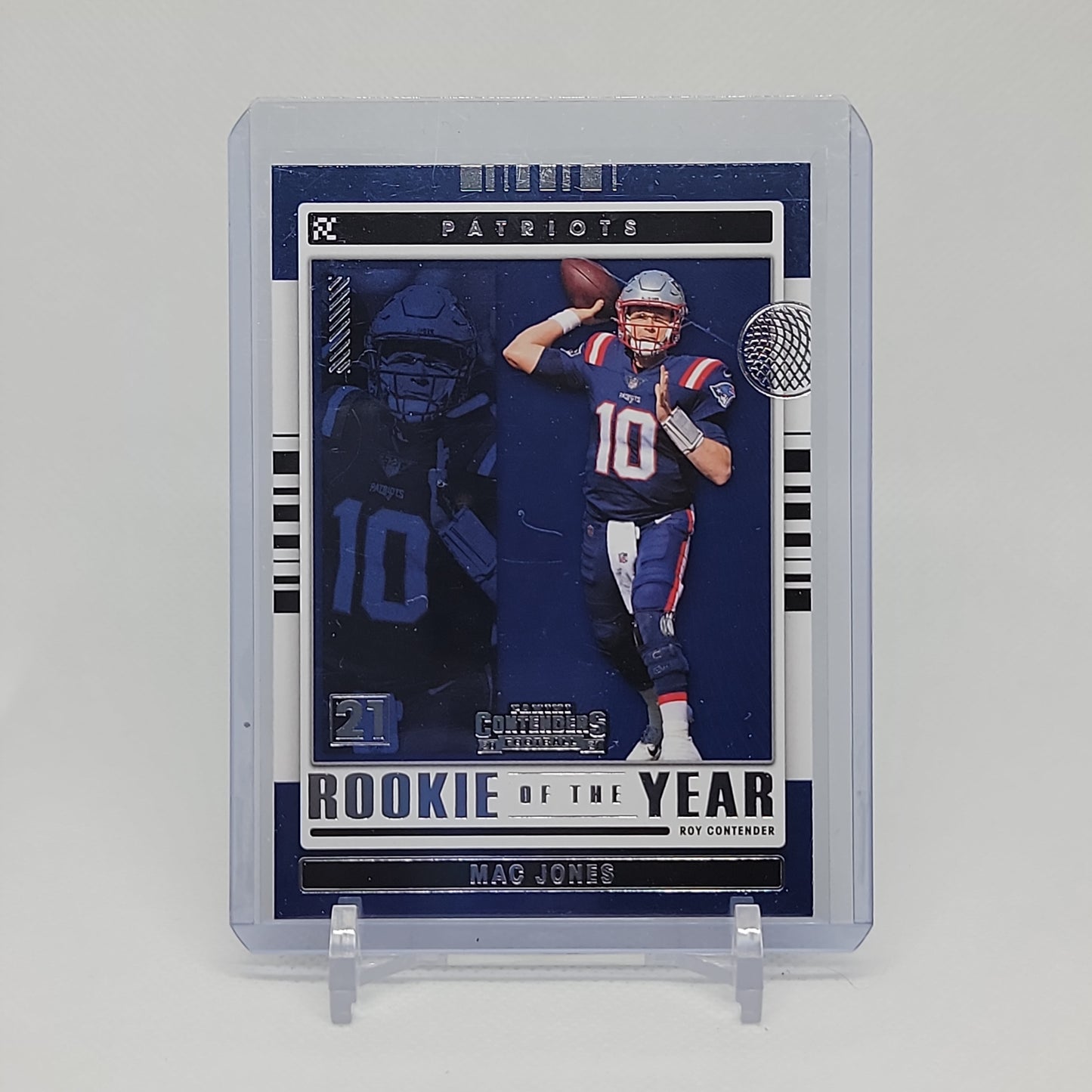 Mac Jones Rookie of the Year Panini Contenders 2021 Insert ROY-MJO