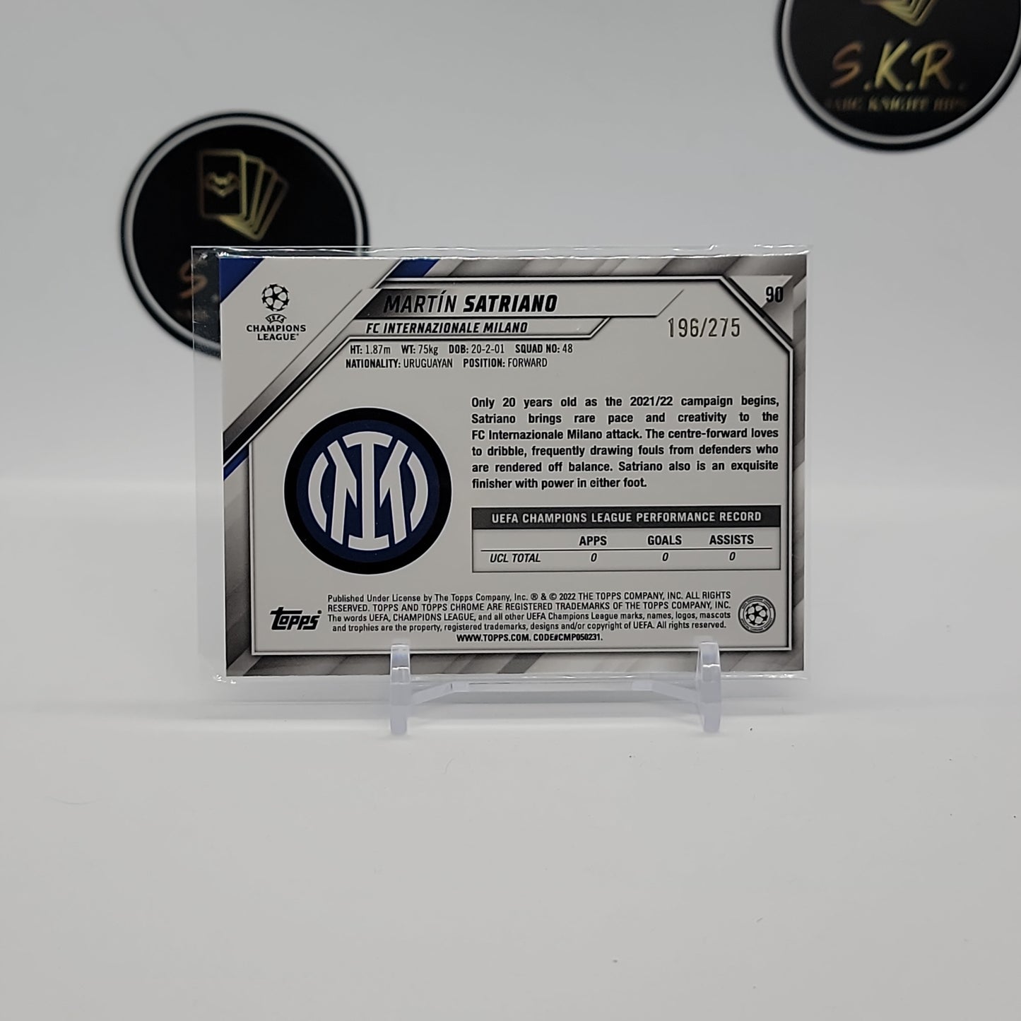 Martin Satriano RC Mini Diamond Refractor /275 Card #90