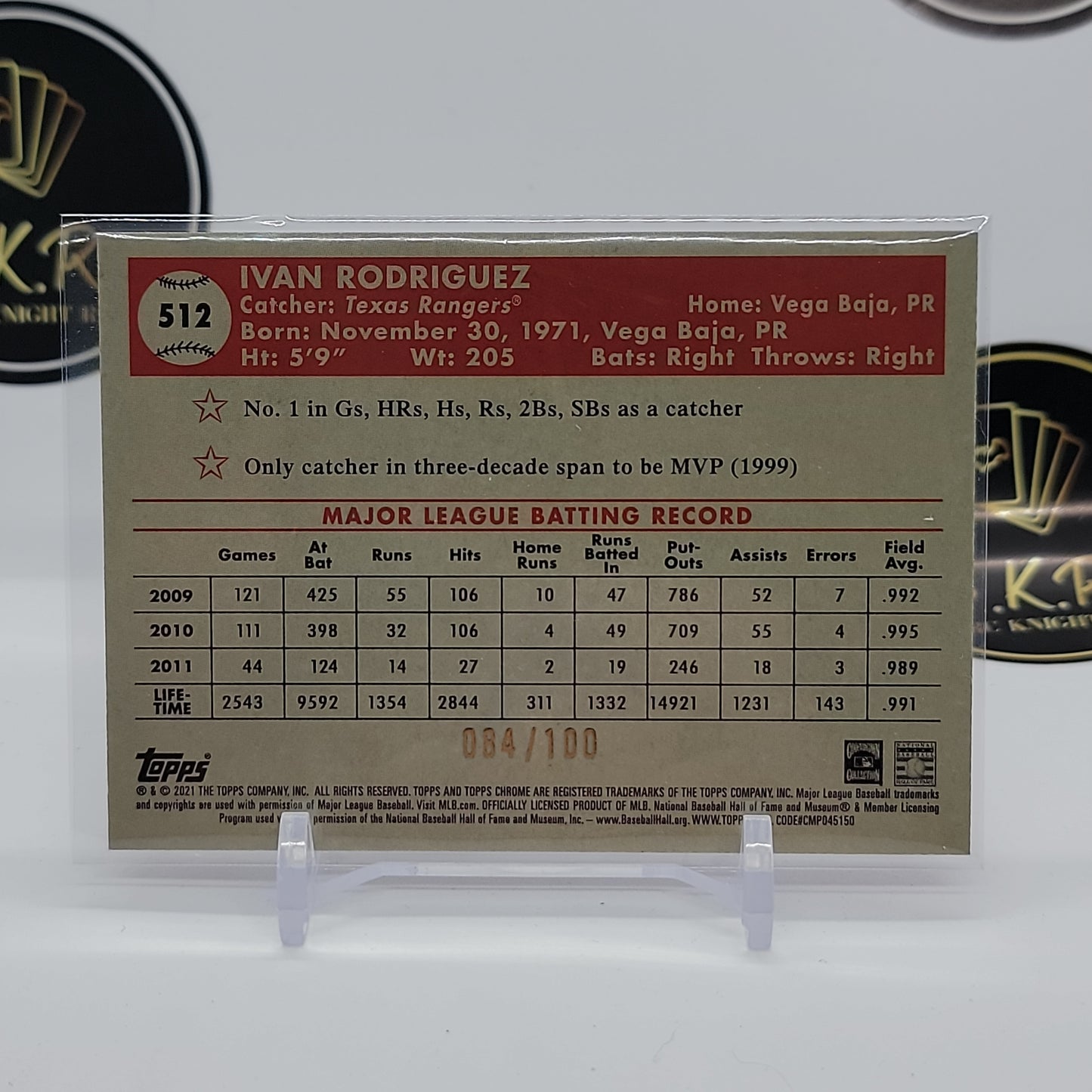 Ivan Rodriguez Red Atomic Refractor 084/100