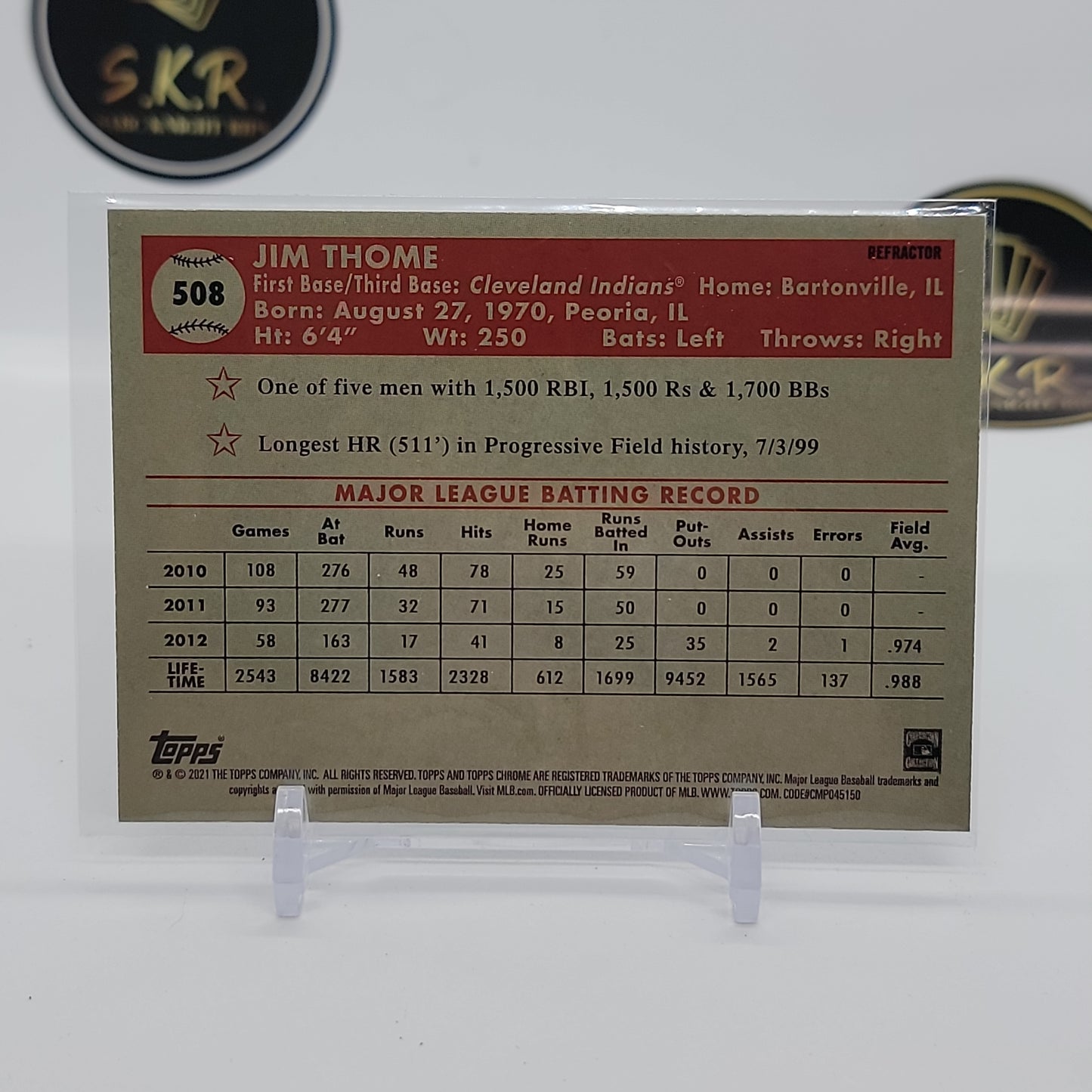 Jim Thome Silver Refractor #508
