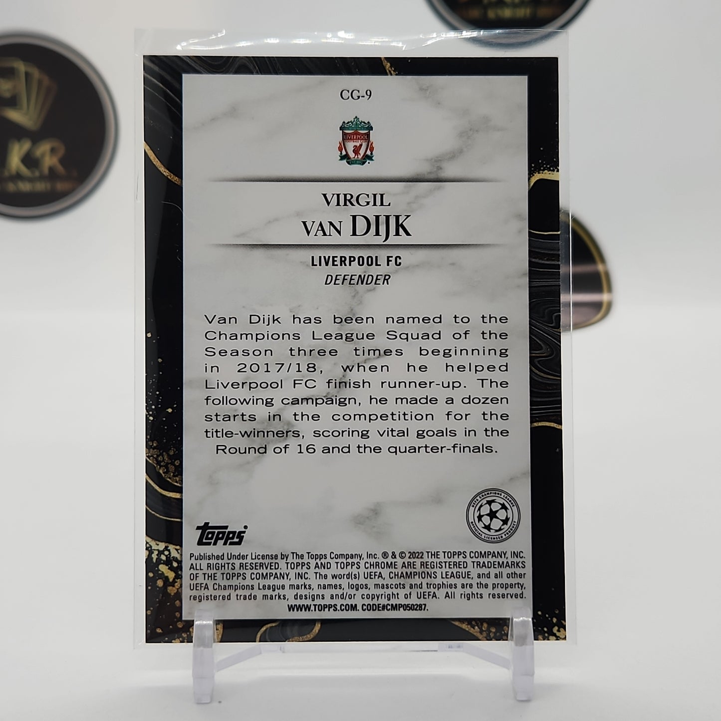 Virgil Van Dijk Chasing Glory Chrome Insert Card #CG-9