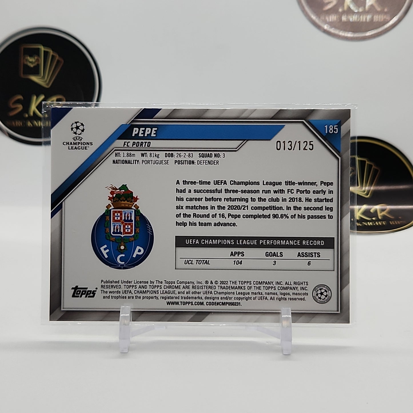 Pepe Chrome Rose Gold Refractor 013/125 #185