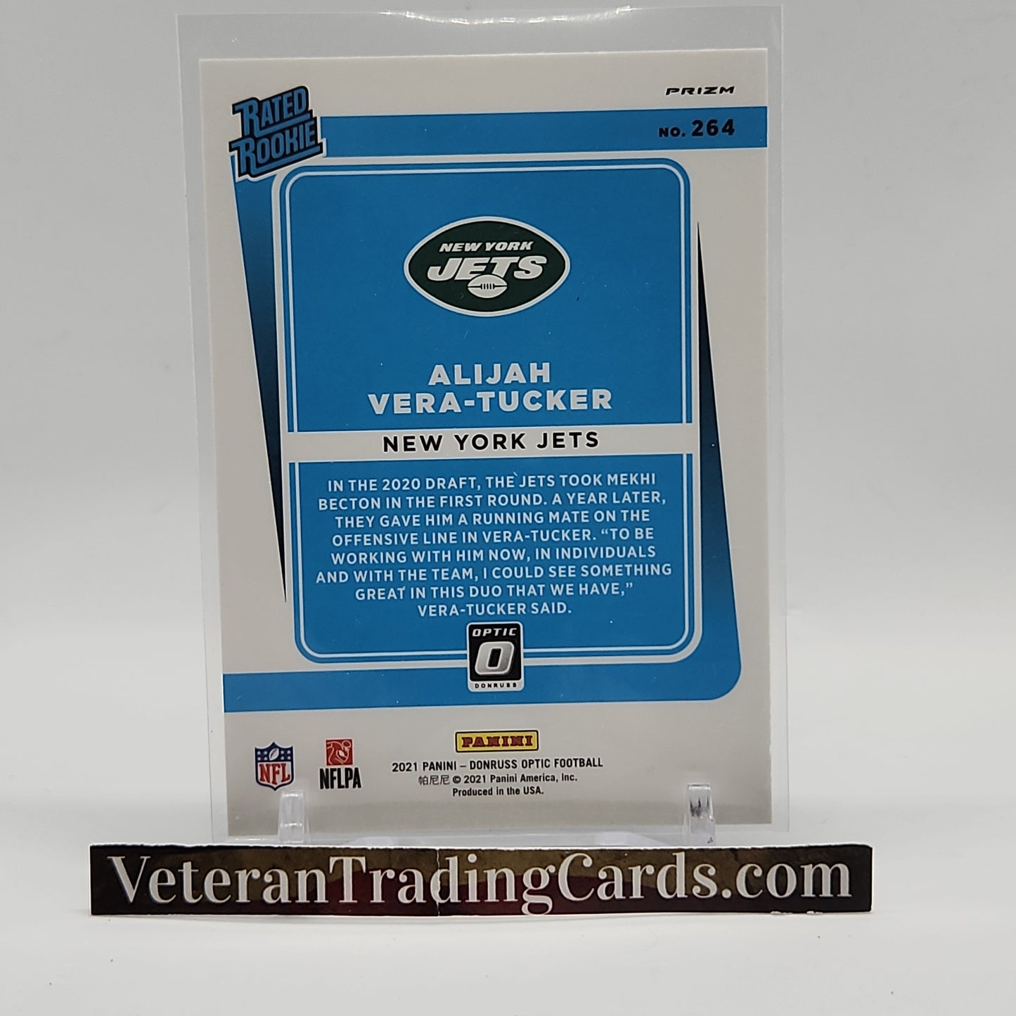 Alijah Vera-Tucker Silver Prizm Rated Rookie Optic Card #264