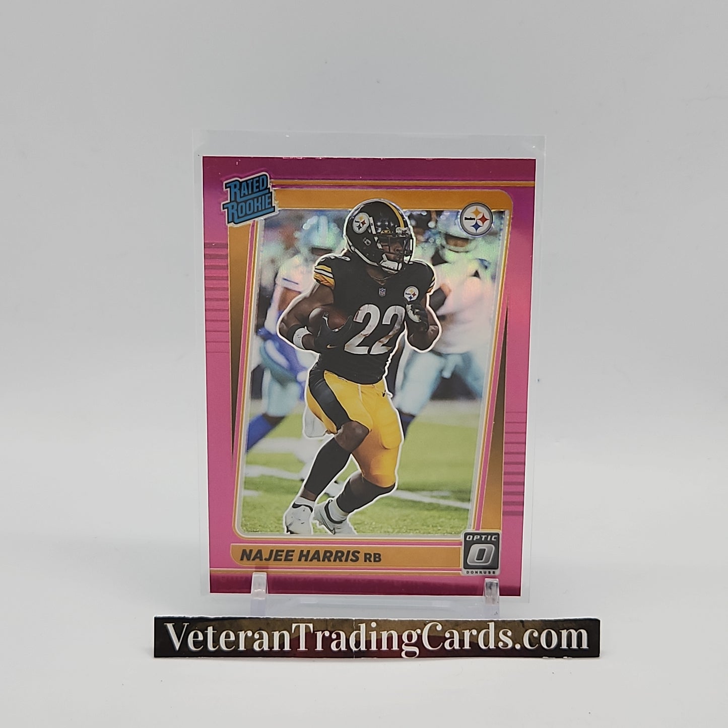 Najee Harris Pink Prizm Rated Rookie Optic Card #213