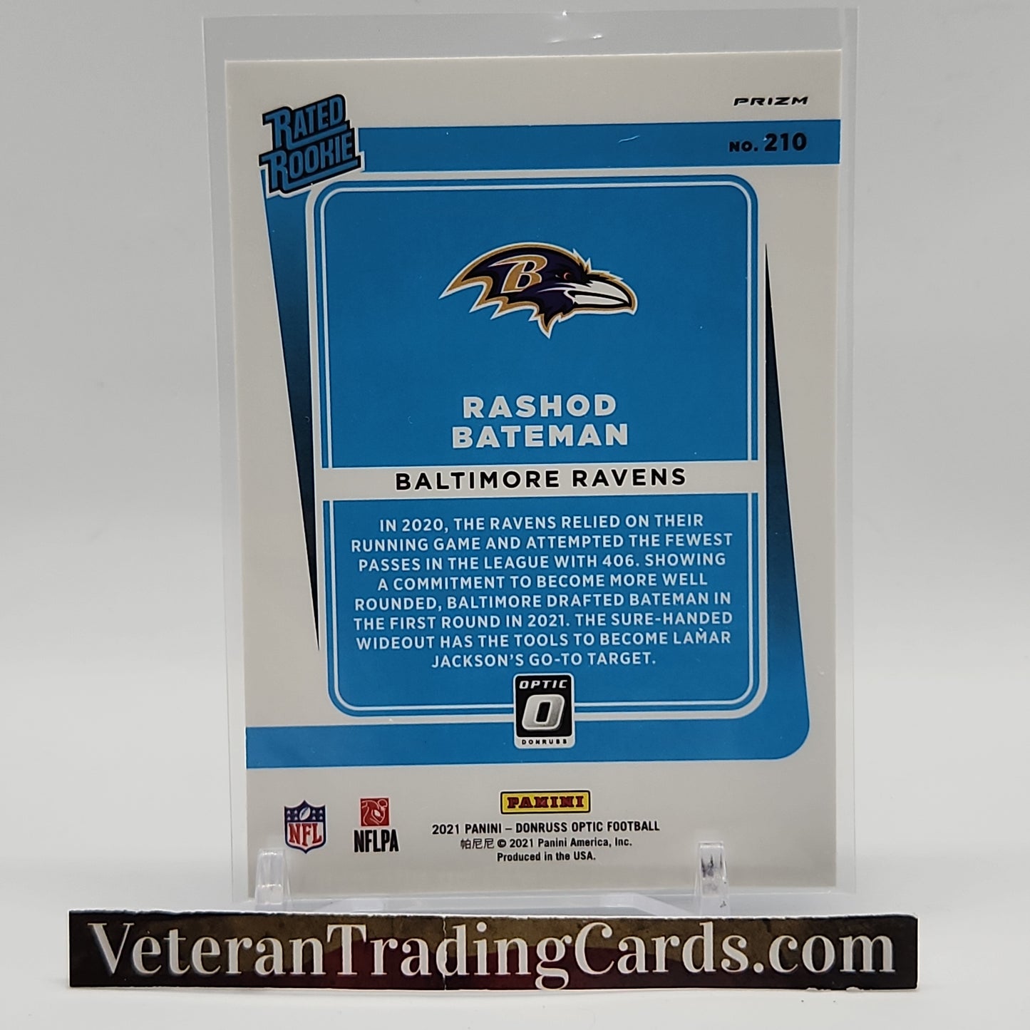 Rashod Bateman Blue Hyper Prizm Rated Rookie Optic Card #210