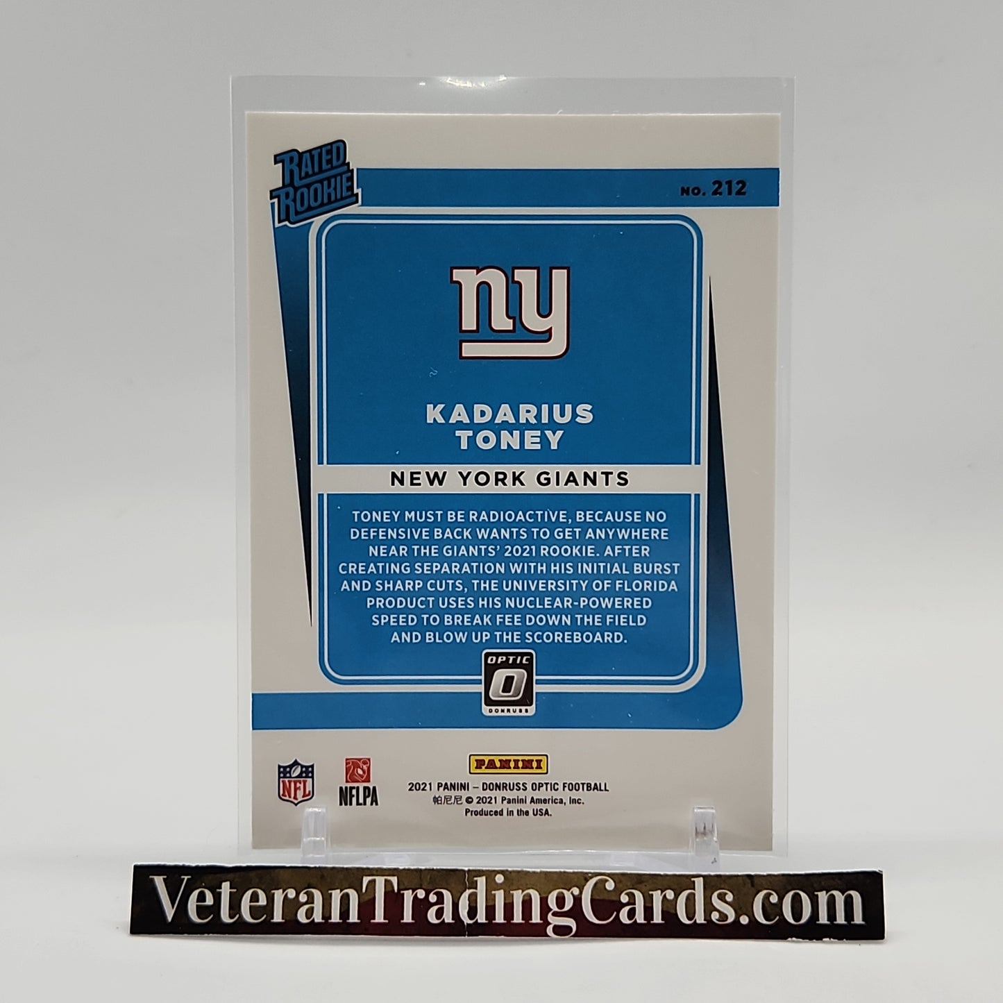 Kadarius Toney Rated Rookie Optic Base Card #212