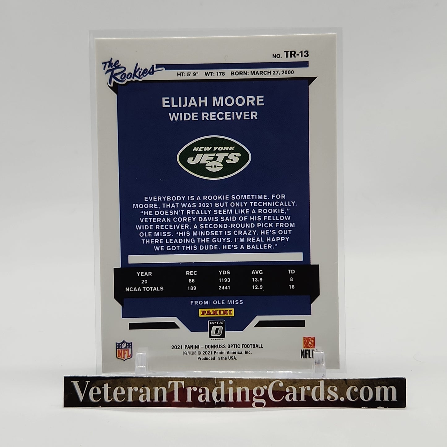 Elijah Moore The Rookies Optic Prizm Card #TR-13